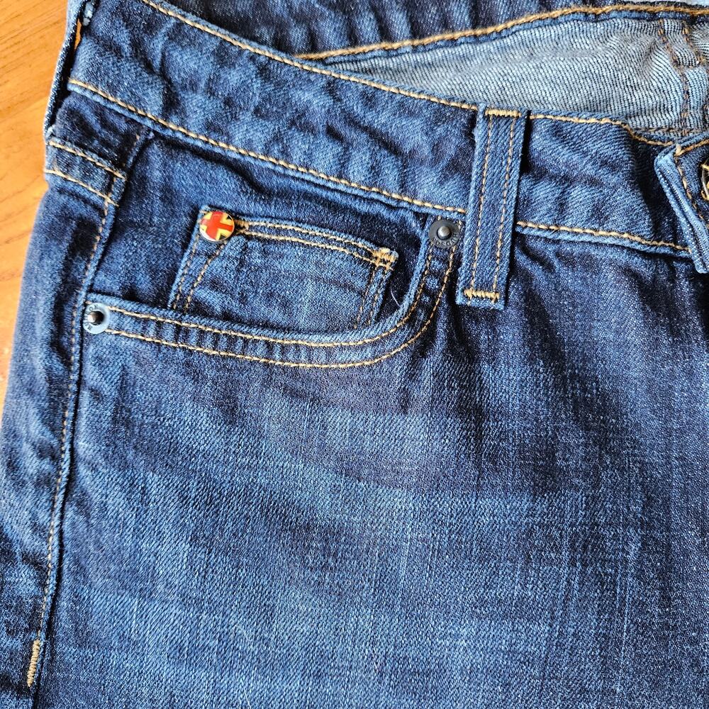 Hudson Jeans Womens Ferris Flare Low Rise Dark Rinse Size 28 Y2K USA Flap Pocket - Picture 3 of 10